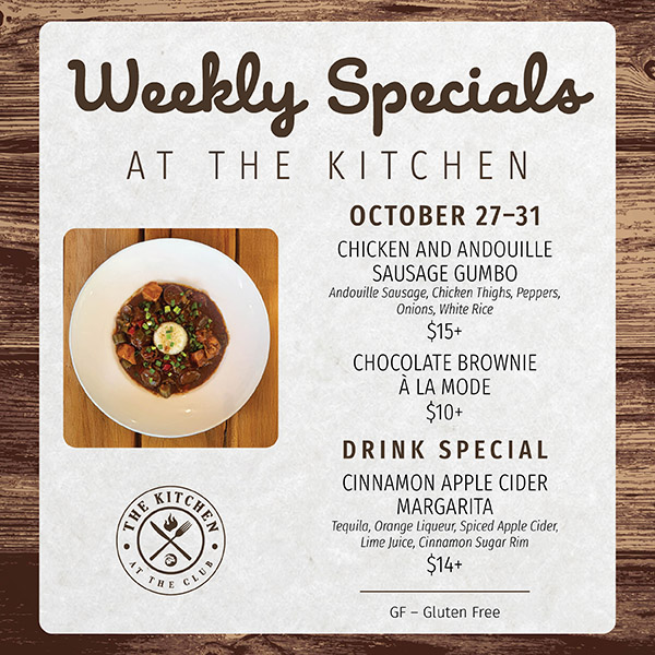 Weekly Specials at The Kitchen