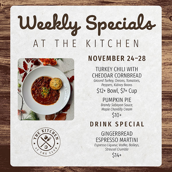 Weekly Specials at The Kitchen
