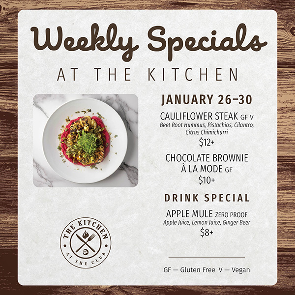 Weekly Specials at The Kitchen