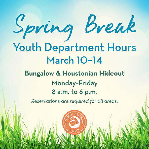 Spring Break Youth Department Hours