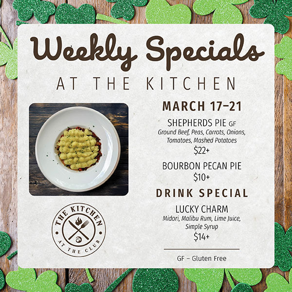 Weekly Specials at The Kitchen