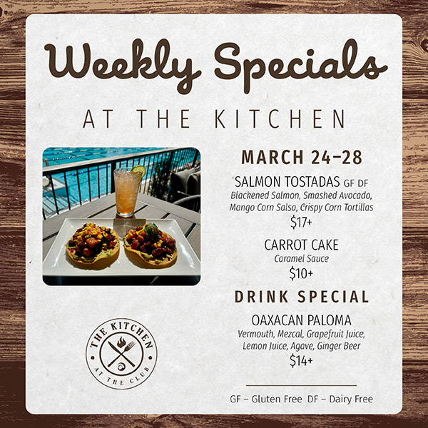 Weekly Specials at The Kitchen