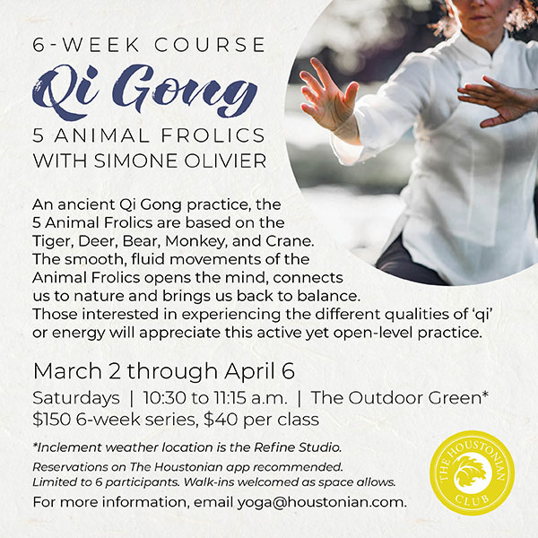 Qi Gong: 5 Animal Frolics with Simone Olivier